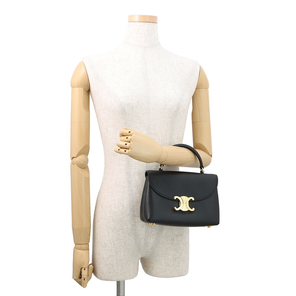 Celine Teen Nino handbag calf leather black bag - Picture 4 of 12